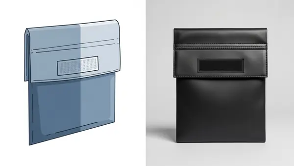 close-up of faraday bag velcro seal properly closed with no gaps visible