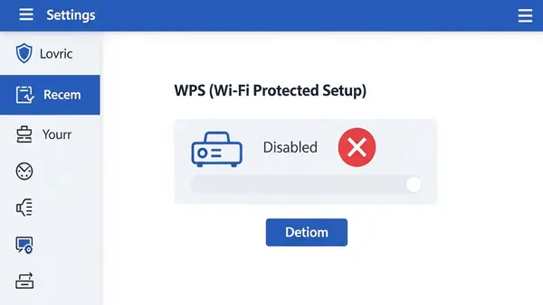 router settings page showing WPS disabled with red X icon