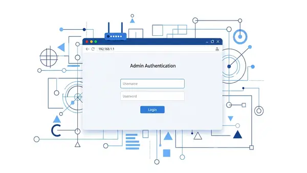 router login page showing admin authentication screen in web browser