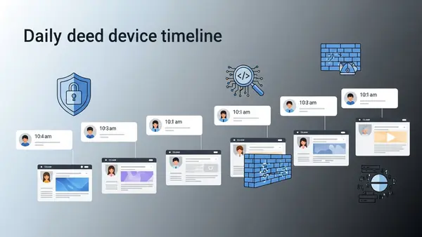 Net Nanny family feed timeline showing child's daily device activity with website screenshots