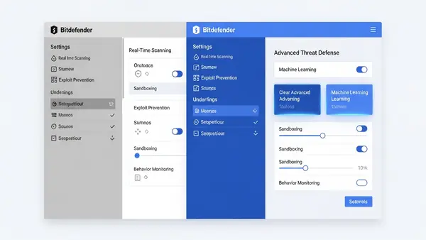 bitdefender total security 2026 advanced threat defense settings panel showing machine learning options