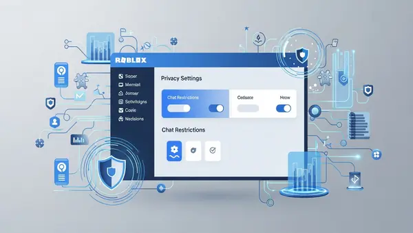 Roblox parental controls settings screen showing privacy and chat restrictions